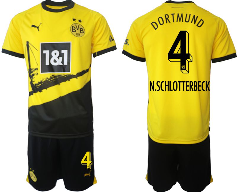 Men 2023-2024 Club Borussia Dortmund home yellow #4 Soccer Jersey->borussia dortmund jersey->Soccer Club Jersey